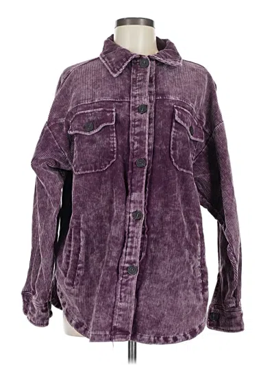 Pre-owned Zenana Denim Jacket In Purple