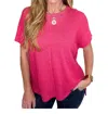 Zenana Dolman Sleeve Front Seam Top In Viva Magenta In Multi