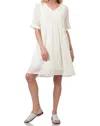 Zenana Dot Babydoll Mini Dress In Ivory In Multi