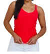 Zenana Easy Goes It Ribbed Camisole In Ruby Red In Red