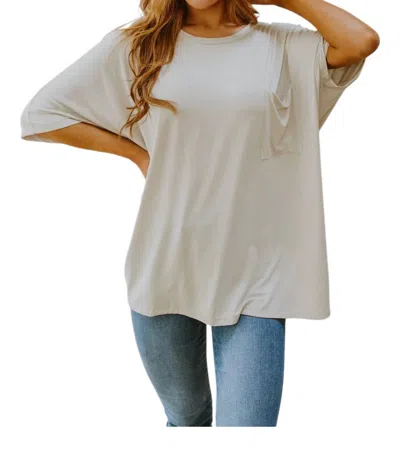 Zenana Effortless Looks Oversized T-shirt In Ivory In Multi