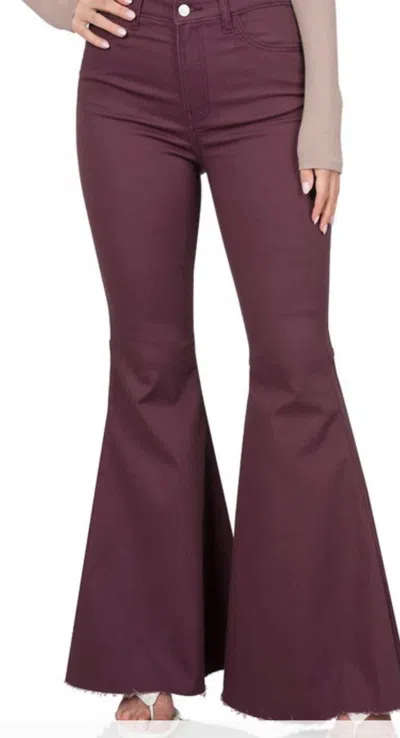 Zenana Eggplant Bell Bottom In Beige