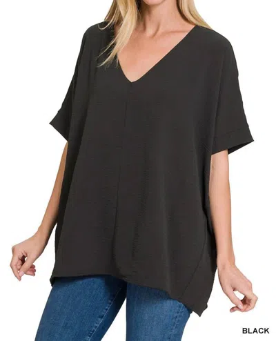 Zenana Emma Dolman Top In Black