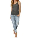 Zenana Everybody's Favorite Racerback Tank In Charcoal In Pink