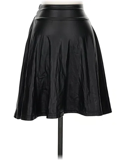 Pre-owned Zenana Faux Leather Skirt In Black
