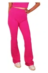 Zenana Flared Pants In Pink In Pink
