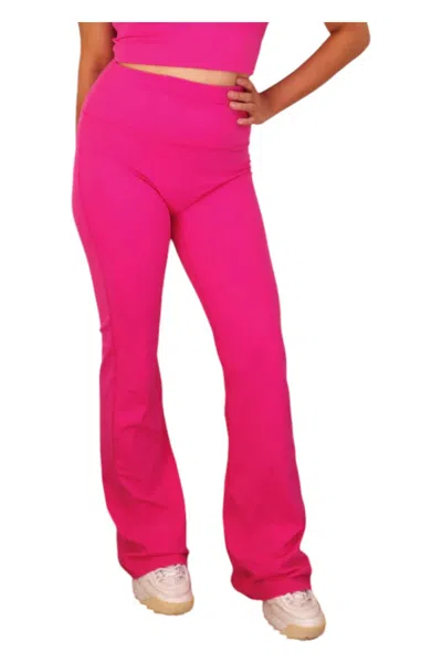 Zenana Flared Pants In Pink