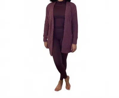 Zenana Forever Comfy Set In Egg Plant In Red
