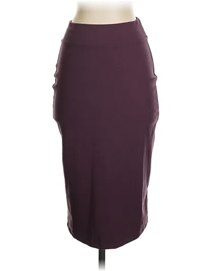 Pre-owned Zenana Formal Skirt In Burgundy