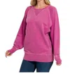 ZENANA FRENCH TERRY PULLOVER TOP IN WINE