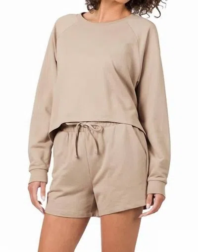 Zenana French Terry Shorts In Ash Mocha In Brown