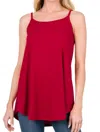 Zenana Front And Back Spaghetti Cami In Red