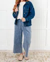 Zenana Have We Met Oversized Jacket In Denim In Multi