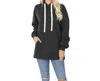 Zenana In The Hood Hoodie In Charcoal In Black