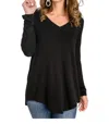 Zenana It's Your Move Long Sleeve Top In Black In Black
