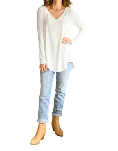 Zenana It's Your Move Long Sleeve Top In Ivory In Multi