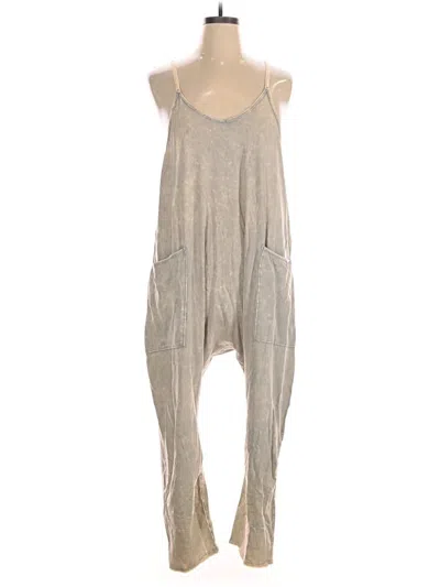 Pre-owned Zenana Jumpsuit In Gray