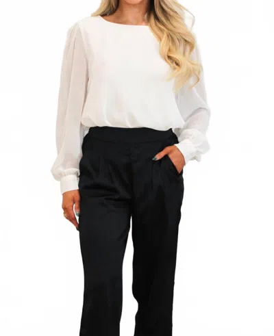 Zenana Keepsake Chiffon Top In Ivory In Multi