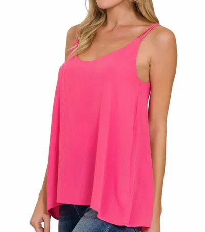 Zenana Kemma Sleeveless Top In Hot Pink