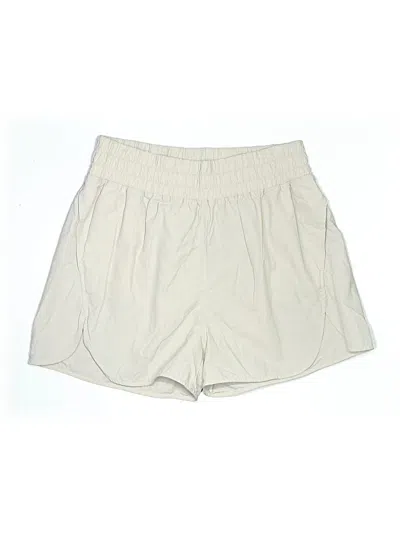 Pre-owned Zenana Khaki Shorts In Ivory
