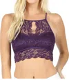Zenana Lace Bralette In Purple In Purple