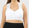 Zenana Lace Hourglass Back Bralette - Plus In White