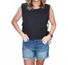 Zenana Lightweight Tie Side Top In Black In Black