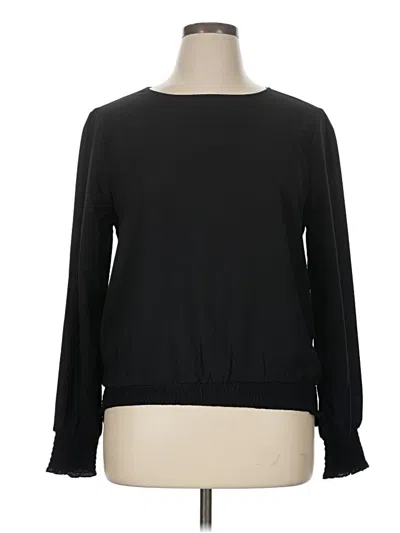 Pre-owned Zenana Long Sleeve Blouse In Black