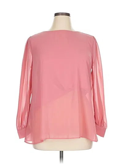 Pre-owned Zenana Long Sleeve Blouse In Pink