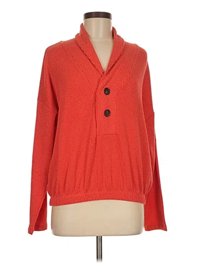 Pre-owned Zenana Long Sleeve Blouse In Red