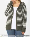Zenana Long Sleeve Snap Button Cardigan In Olive In Green