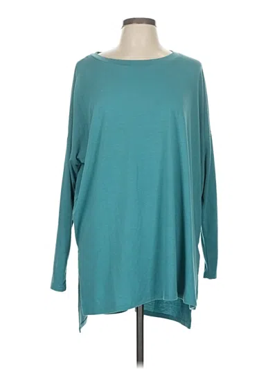 Pre-owned Zenana Long Sleeve Top Blue Boatneck Tops