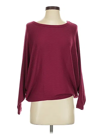 Pre-owned Zenana Long Sleeve Top Burgundy Boatneck Tops