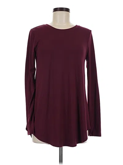 Pre-owned Zenana Long Sleeve Top Burgundy Crew Neck Tops