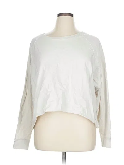 Pre-owned Zenana Long Sleeve Top Ivory Boatneck Tops In White