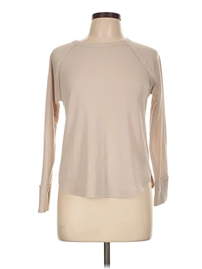Pre-owned Zenana Long Sleeve Top Tan Mock Neckline Tops
