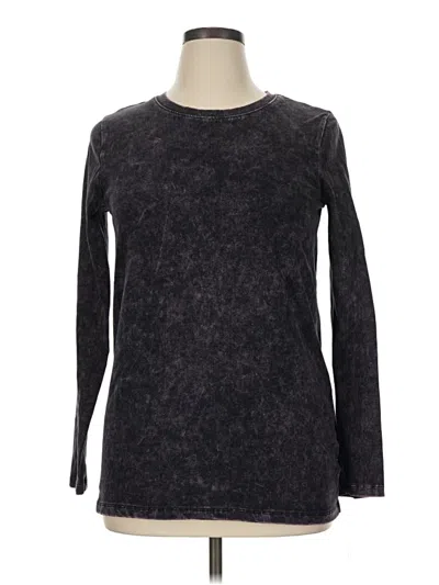Pre-owned Zenana Long Sleeve T-shirt In Black
