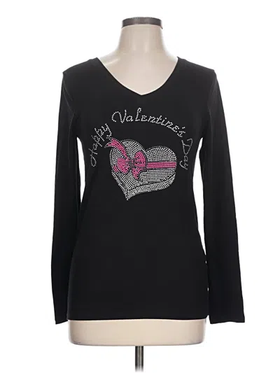 Pre-owned Zenana Long Sleeve T-shirt In Black