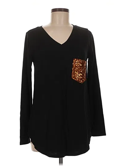 Pre-owned Zenana Long Sleeve T-shirt In Black