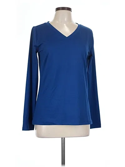 Pre-owned Zenana Long Sleeve T-shirt In Blue
