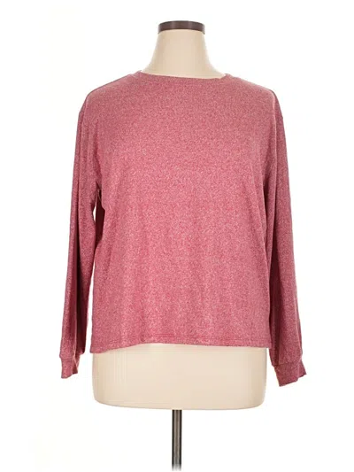 Pre-owned Zenana Long Sleeve T-shirt In Burgundy