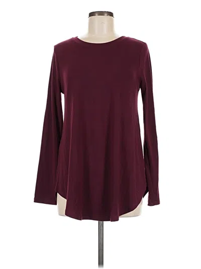 Pre-owned Zenana Long Sleeve T-shirt In Burgundy