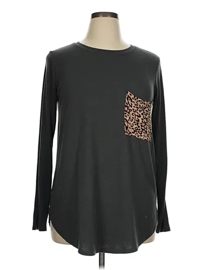 Pre-owned Zenana Long Sleeve T-shirt In Gray