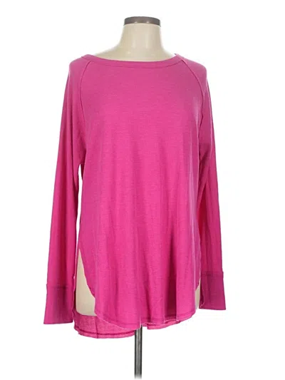 Pre-owned Zenana Long Sleeve T-shirt In Pink