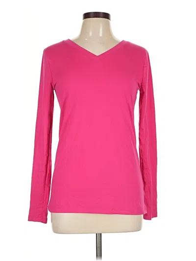 Pre-owned Zenana Long Sleeve T-shirt In Pink
