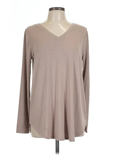 Pre-owned Zenana Long Sleeve T-shirt In Tan