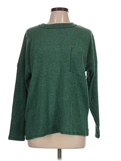 Pre-owned Zenana Long Sleeve Turtleneck In Green