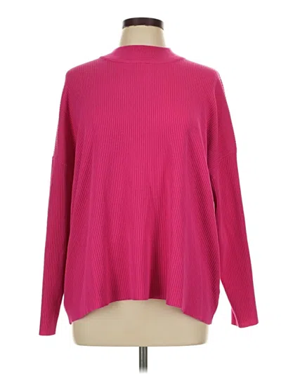 Pre-owned Zenana Long Sleeve Turtleneck In Pink