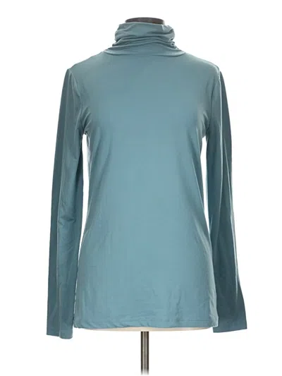 Pre-owned Zenana Long Sleeve Turtleneck In Teal