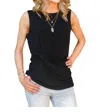 Zenana Lovely Time Twist Tank Top In Black In Black